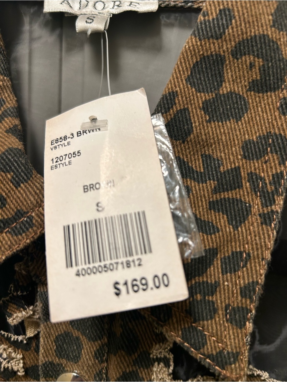 Adore Leopard-Panel Sheer Trench Coat in Brown and Black - Picture 4 of 4